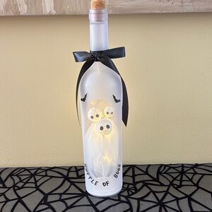 Bottle of Boos Frosted Ghost Decor Bottle with Lights
